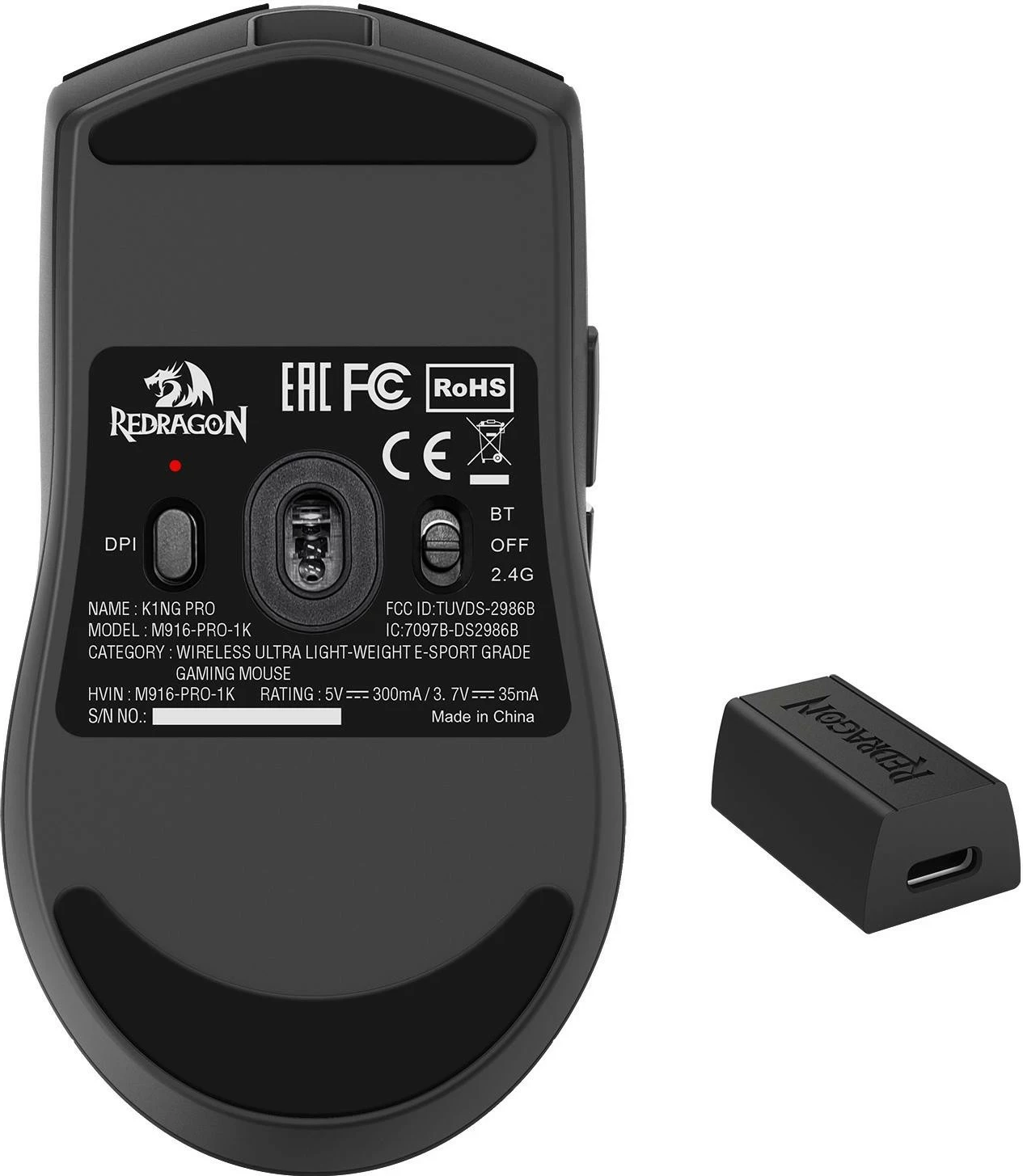 Maus Redragon M916-PRO-4K K1NG, pa kabllo, i zi