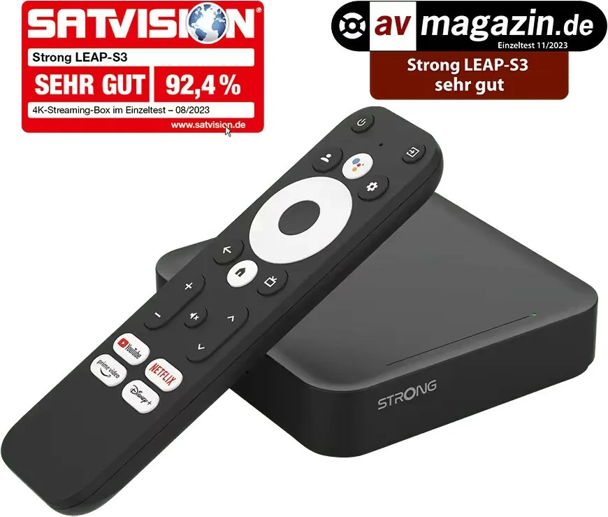 Google TV Box TechniSat Strong Leap S3, 4K Ultra HD, Android 11, i zi