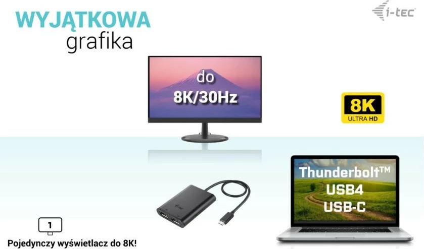 Docking station i-tec C31DUAL4K60DP, USB-C, 2x DisplayPort, i zi