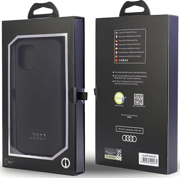 Mbështjellës Audi për iPhone 12/12 Pro 6.1", silikon, i zi