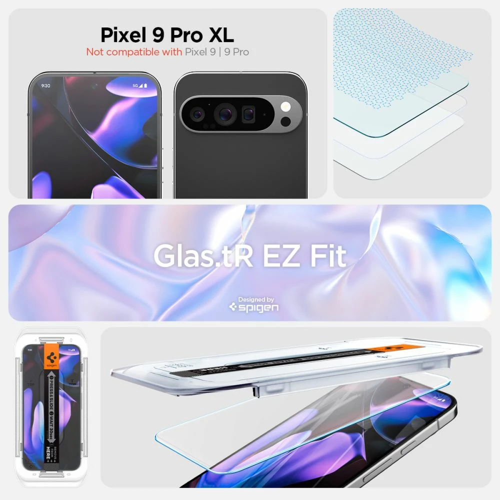 Xham mbrojtës Spigen Glas.tR EZ Fit për Google Pixel 9 Pro XL, 2 copë