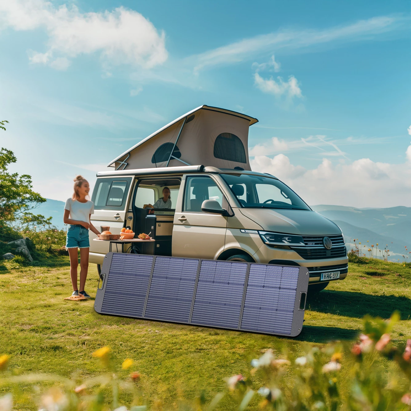 Panel diellor portativ Choetech SC011, 200W, i palosshëm, i zi