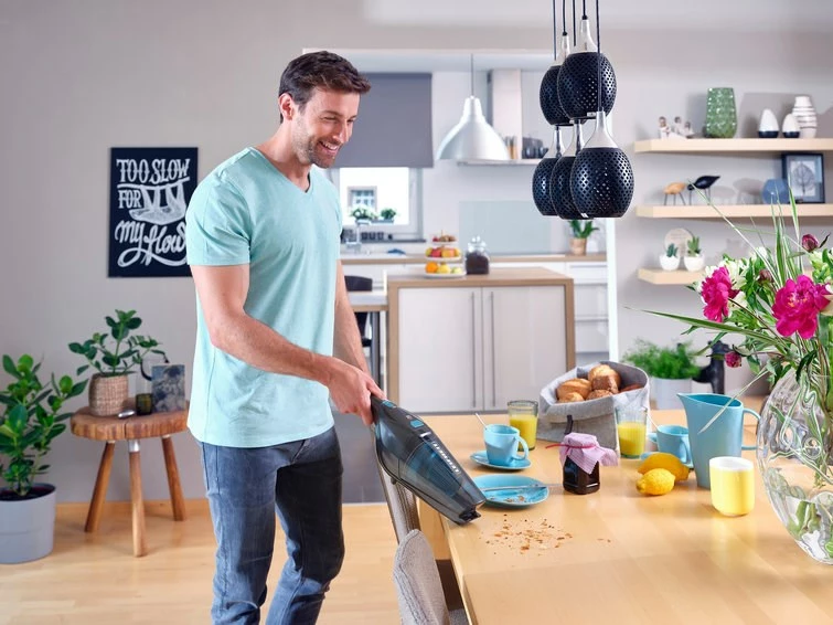 Fshesë me bateri Leifheit Rotaro PowerVac 2in1, 20V, pa qese, e zezë/blu