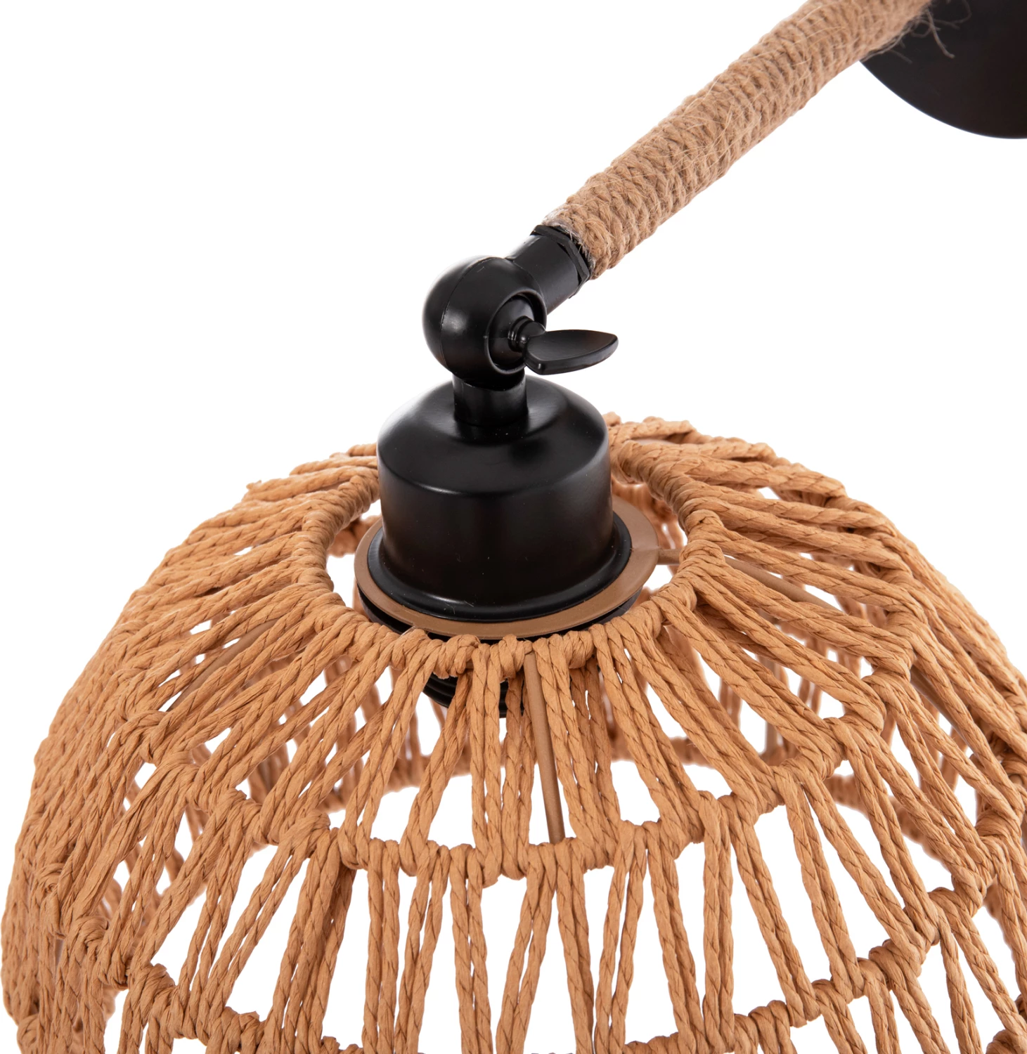 Aplik GLIDE FH4475 bazë metali, litar kërpi, [E27], 22x22x35-21H cm.