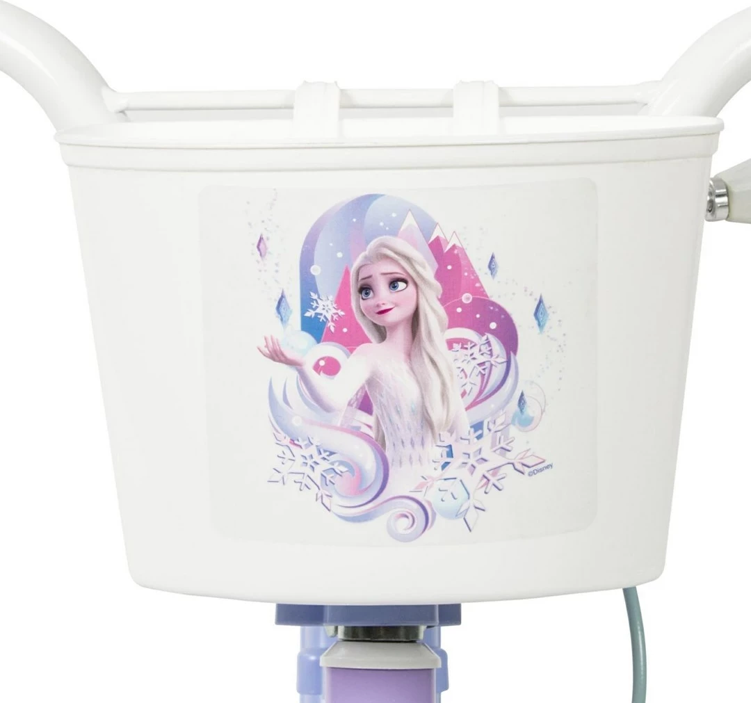 Biçikletë fëmijësh HUFFY Disney Frozen 12", 22294W, e bardhë/vjollcë, me 4 rrota