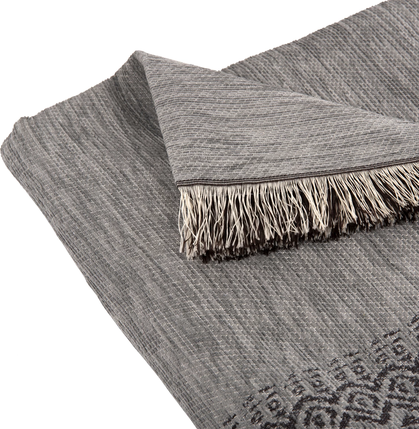 Mbulesë divani me franja DREAMTOPIA FH12165.05 ngjyrë gri e çelët 295X170 cm