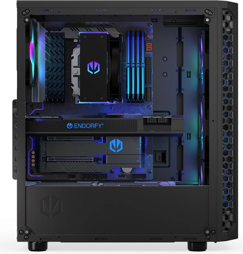 Kasë Endorfy Signum 300 ARGB, Midi Tower, xham i fortë, 4 ventilatorë ARGB, e zezë