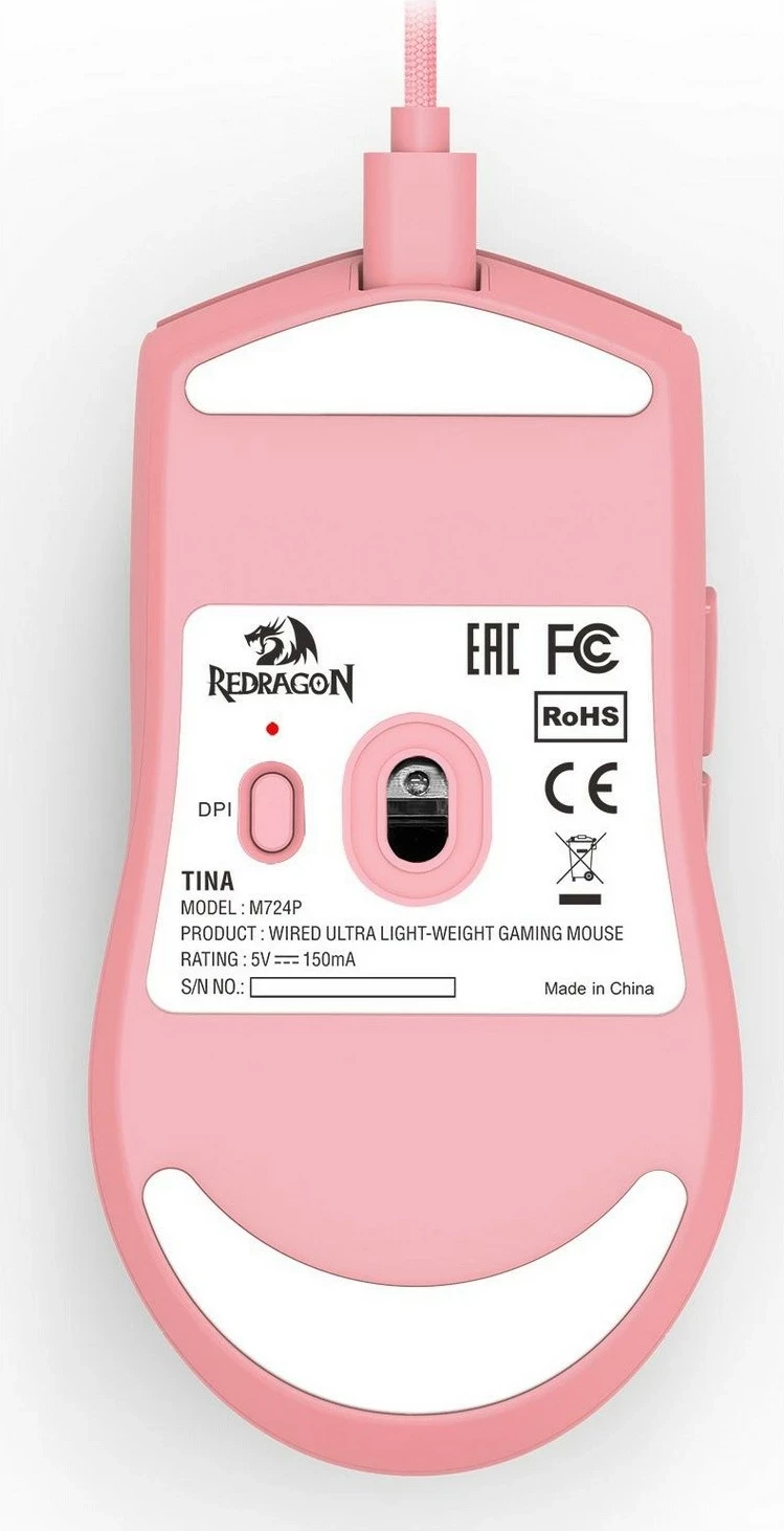 Maus Redragon M724P K1NG, 12400 DPI, pink