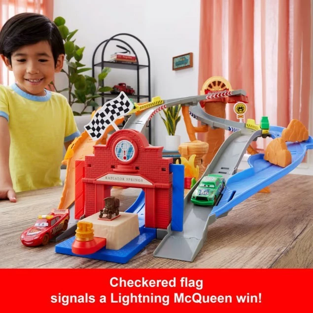 Set garash me makina Mattel Cars Disney Pixar JFL57, 4 vetura, multikolor