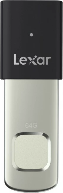 Pendrive Lexar F35pro, 64GB, USB 3.2 Gen1, me lexues gjurmësh gishti, Zi/Metal