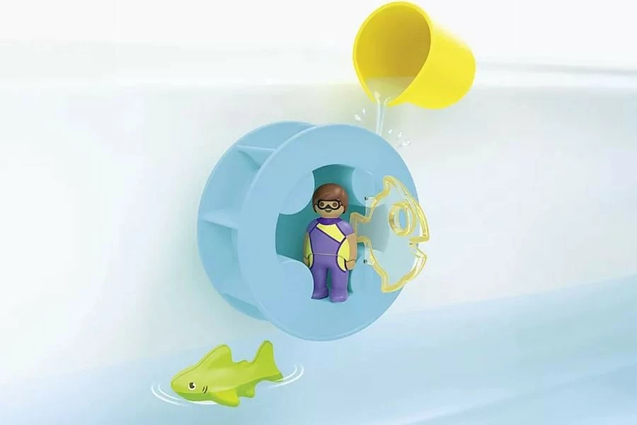 Set lodrash uji Playmobil Junior Aqua 71688 me mulli uji dhe rekin të vogël, plastikë