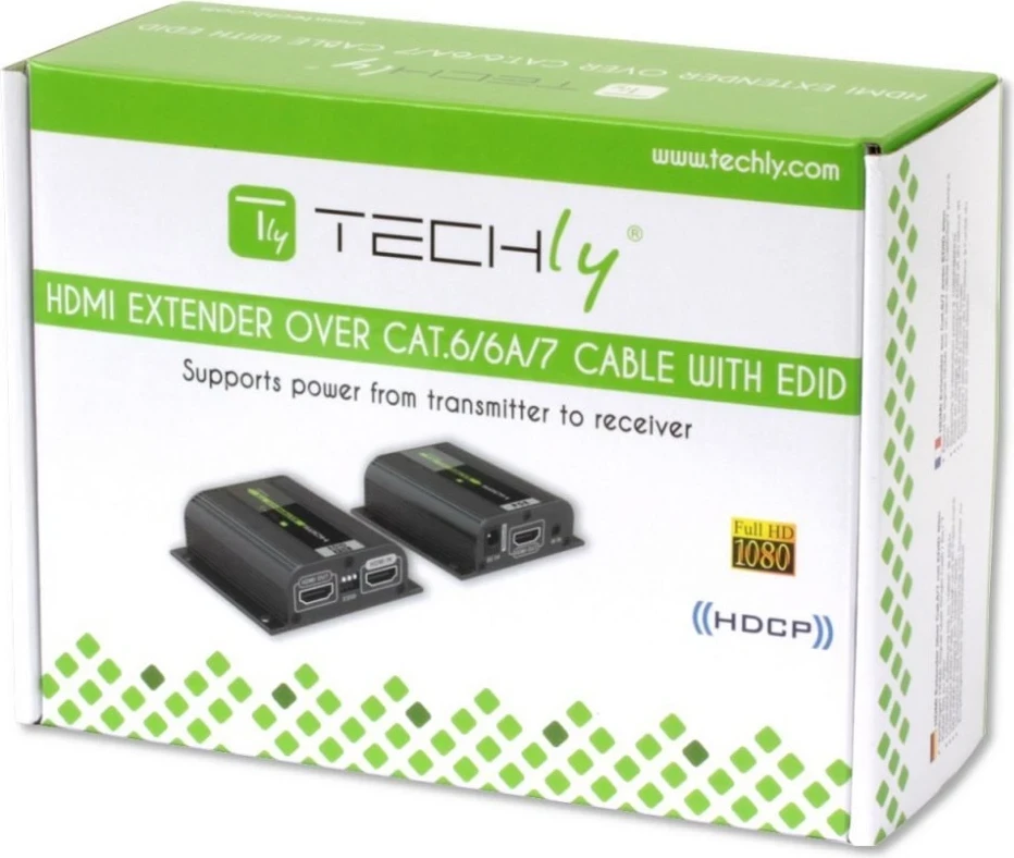 Zgjatës HDMI Techly, përmes kabllit Cat6/Cat6a/Cat7 RJ45, deri në 40m