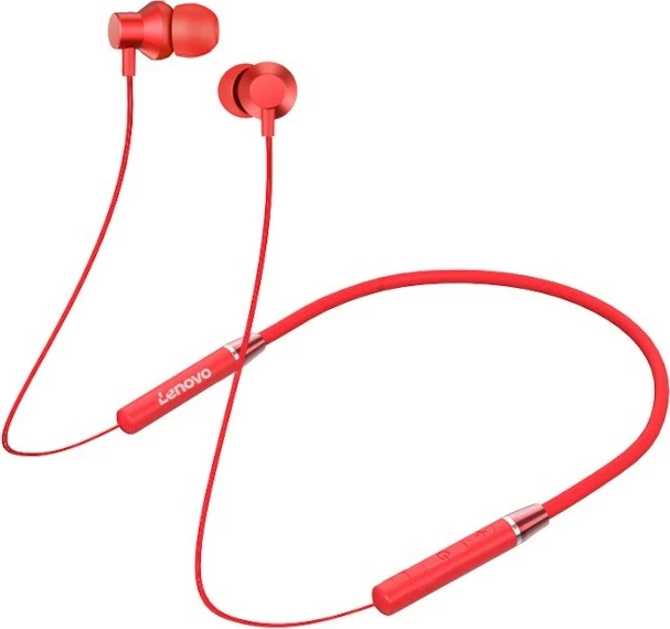 Kufje wireless Lenovo HE05, Bluetooth, In-ear, Kuqe
