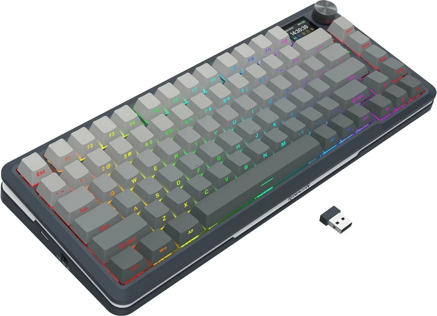 Tastierë Redragon K708GG-RGB-PRO Flekact, RGB, mekanike, gri