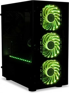 Kasë gaming iBOX PASSION V4, Midi Tower, Micro ATX, e zezë, me xham të temperuar, RGB