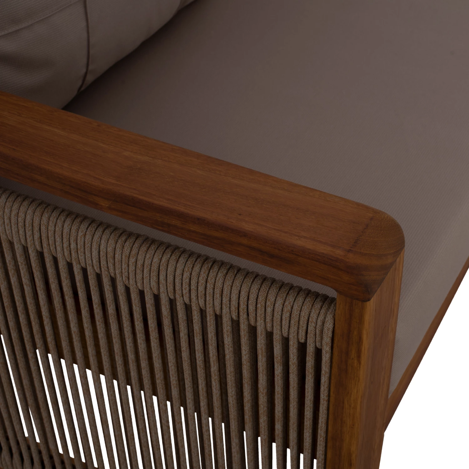 Set për jashtë 4 pjesë FH5877.01 dru IROKO-litar ngjyrë arre-bezhë