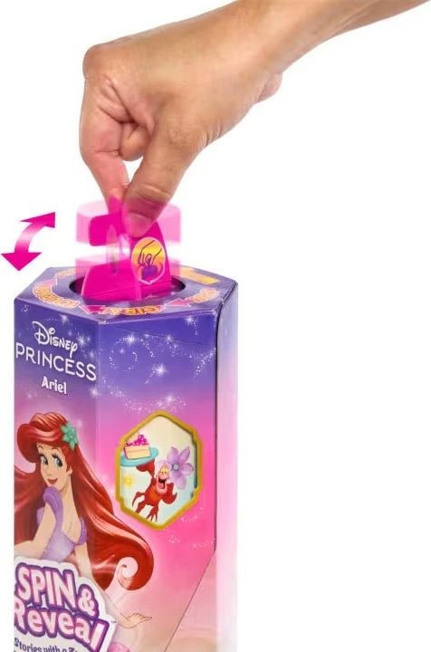 Kukull Disney Princess Mattel Spin & Reveal Roszpunka (Rapunzel), me aksesorë dhe ngjitëse