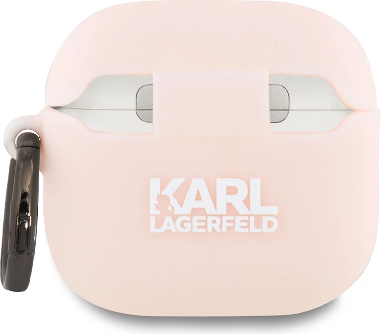 Mbështjellës Karl Lagerfeld për AirPods 4, Silicone Choupette Head 3D, Rozë