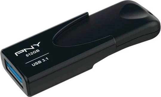Pendrive PNY ATTACHE 4, 512GB, USB 3.1, e zezë