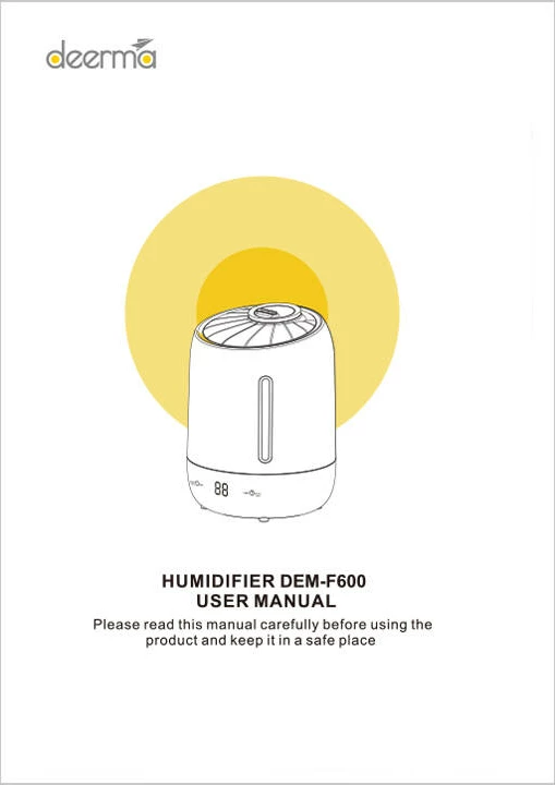 Humidifikues ultrasonik Deerma F600, 5L, i bardhë, aromaterapi