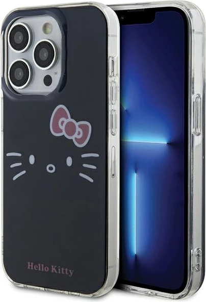 Mbështjellës Hello Kitty IML Kitty Face për iPhone 15 Pro Max, zi