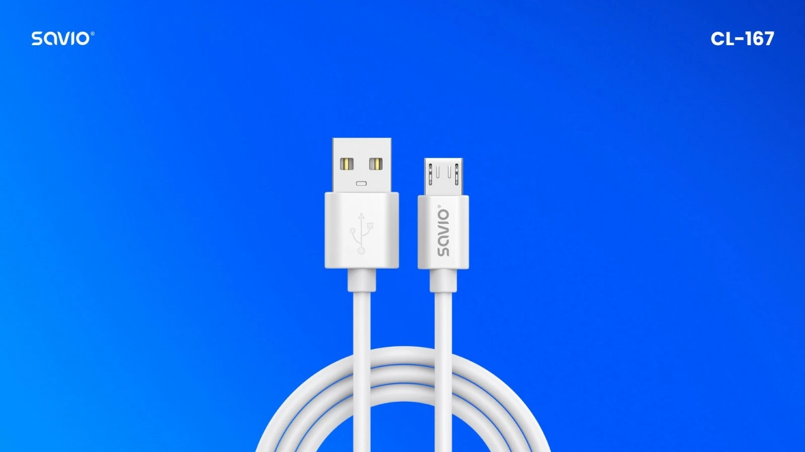 Kabllo USB-A në micro USB Savio CL-167, 3m, Bardhë
