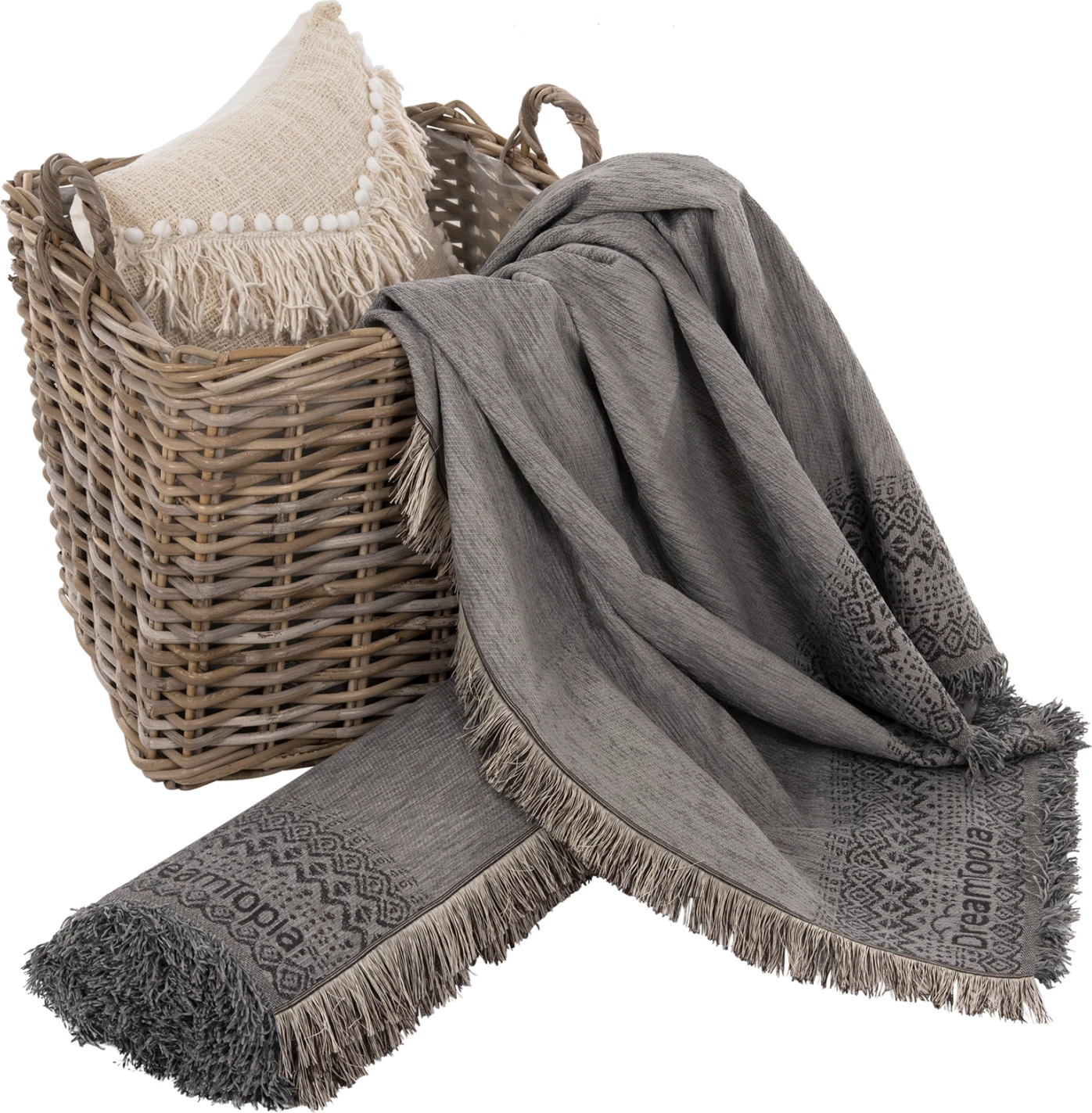 Mbulesë divani me thekë DREAMTOPIA FH12164.05 ngjyrë gri 178x178 cm