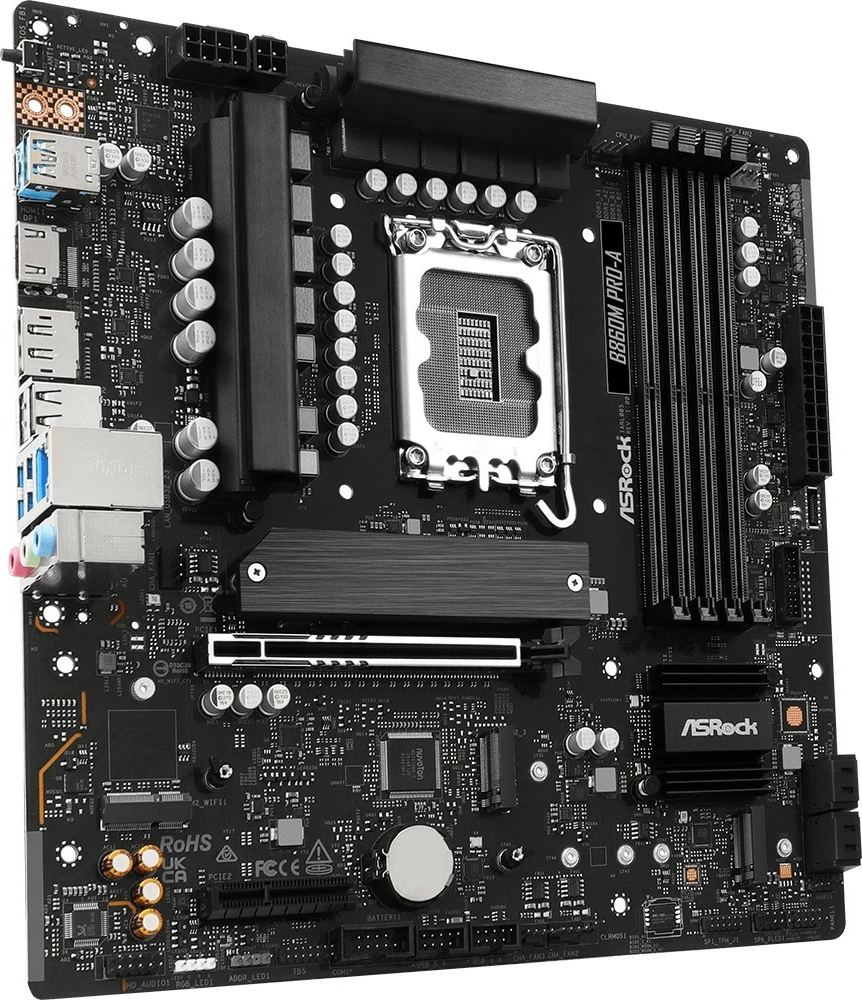 Pllakë amë ASRock B860M Pro-A, micro ATX, Intel, 4 slote RAM, e zezë
