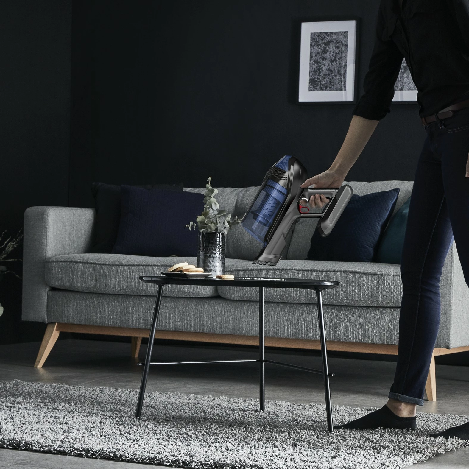 Fshesë me korrent pa kabllo Rowenta X-Force Flex 12.60 Aqua RH98C0WO, blu/zezë