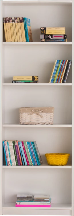 Raft librash Max, ngjyrë e bardhë, 58x23x170 cm