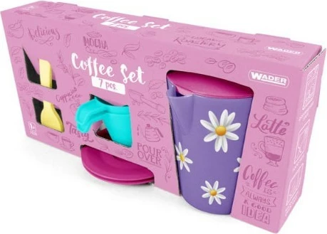 Set enësh kafeje lodër, Wader, 22235, plastikë, i sigurt për kontakt me ushqim, mikrovalë/pjatalarëse, Multicolor, set 7 pjesë