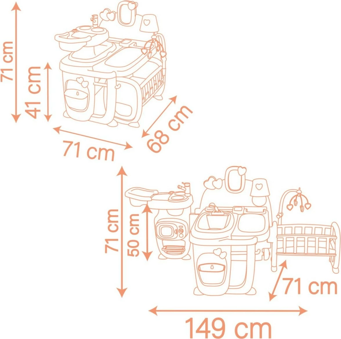 Kënd loje Baby Nurse Smoby 7600220394, me 19 aksesorë, multikolor