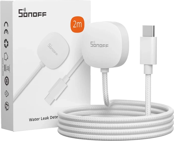 Kabllo zgjatuese për sensor uji Sonoff WLDC200, për SNZB-05P, 2m, e bardhë