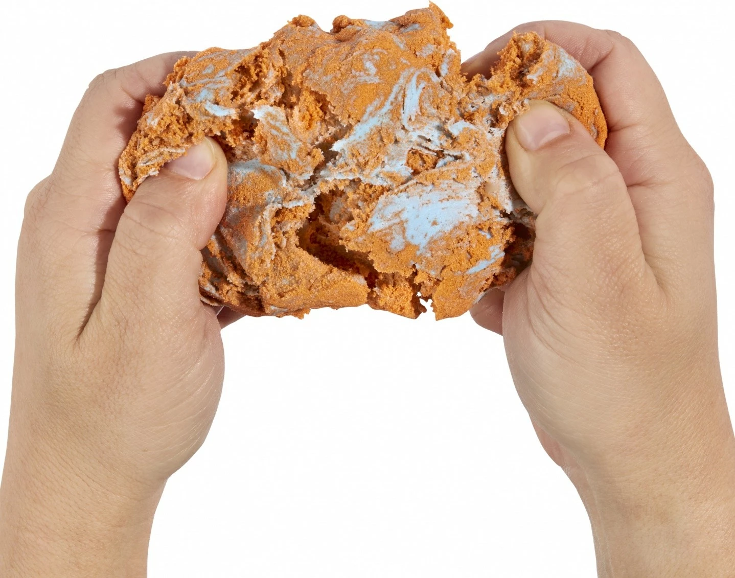 Set argjile modeluese dhe rëre kinetike MGA Wonder Factory Never Dry, blu dhe portokalli