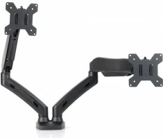 Mbajtës tavoline për 2 monitorë ART L-13GD, me gaz, 13-27", i zi