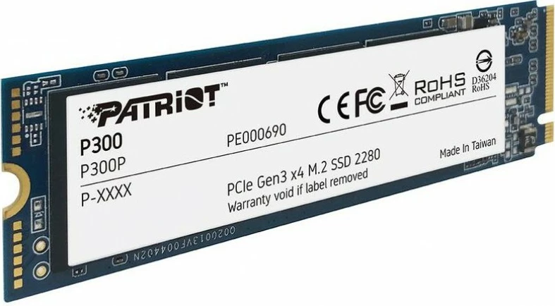 SSD Patriot P300, 512GB, M.2 PCIe Gen 3x4, Blu