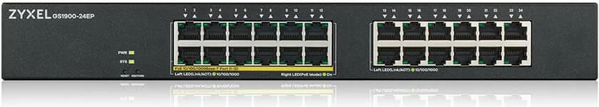 Switch Zyxel GS1900-24EP, 24x Gigabit Ethernet, 12x PoE, Rack, i zi
