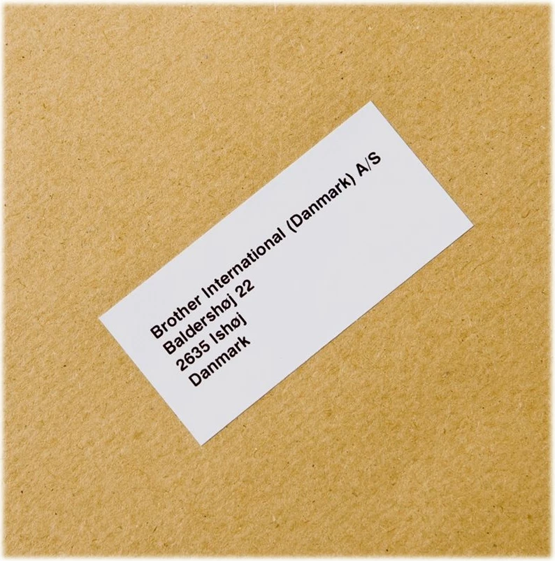 Letër etiketa Brother DK-22225, 38mm, 30.48m, e zezë mbi të bardhë