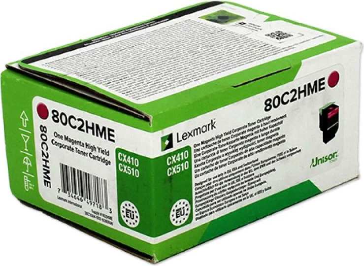 Toner, Lexmark, 80C2HME 802HME, kapacitet i lartë deri 4,400 faqe, Magenta