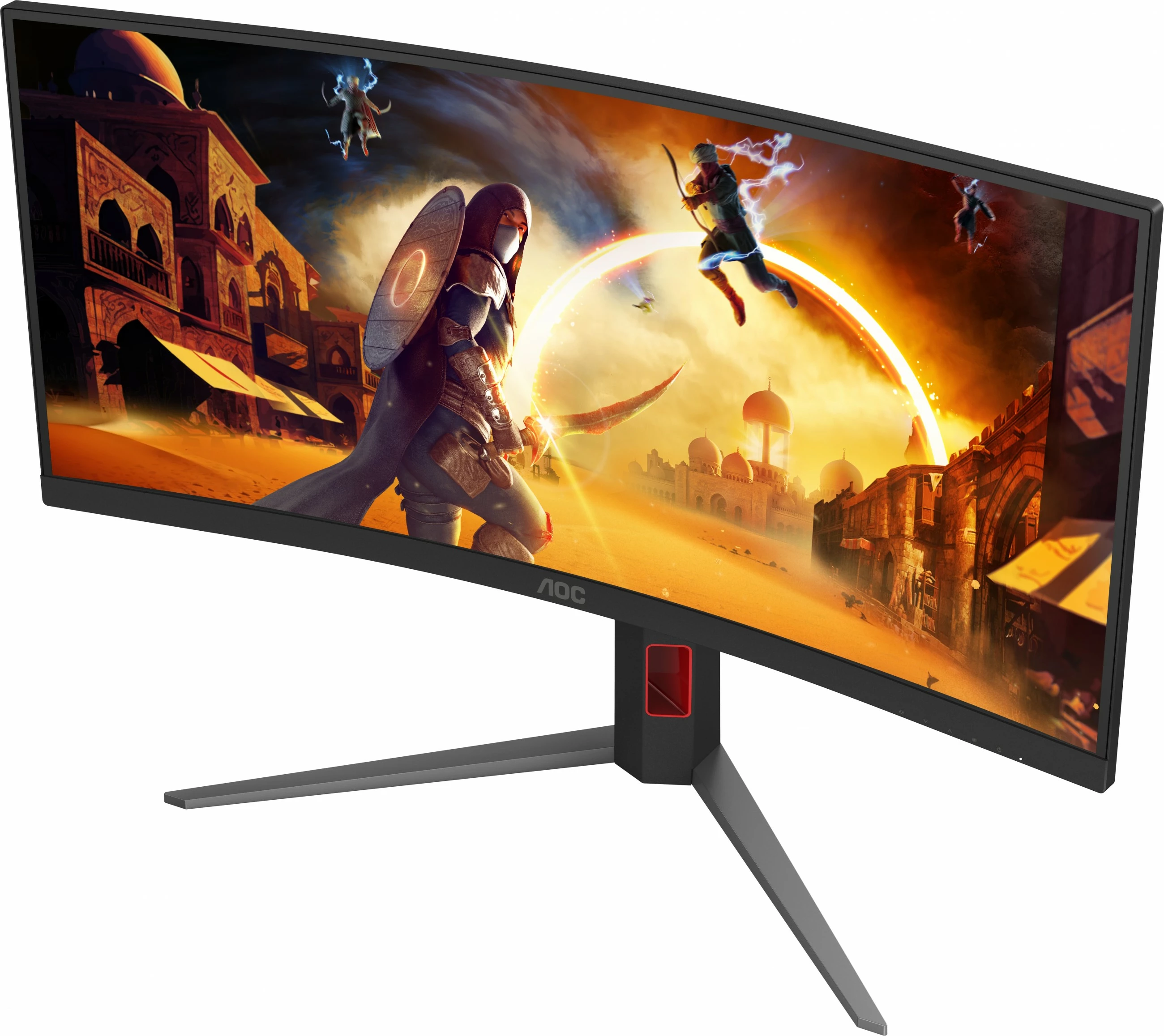 Monitor gaming AOC CU34G4Z, 34 inç, 3440x1440, 240Hz, USB Hub, e zezë/kuqe