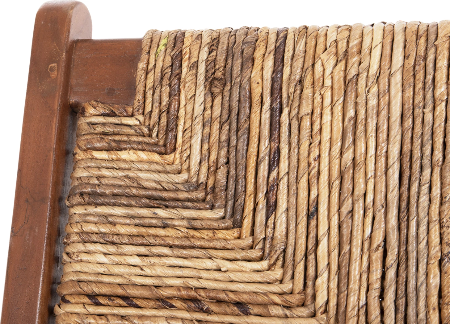 Divan për jashtë 2-vendësh, dru teak, litar banane, 120x76x68,5 cm