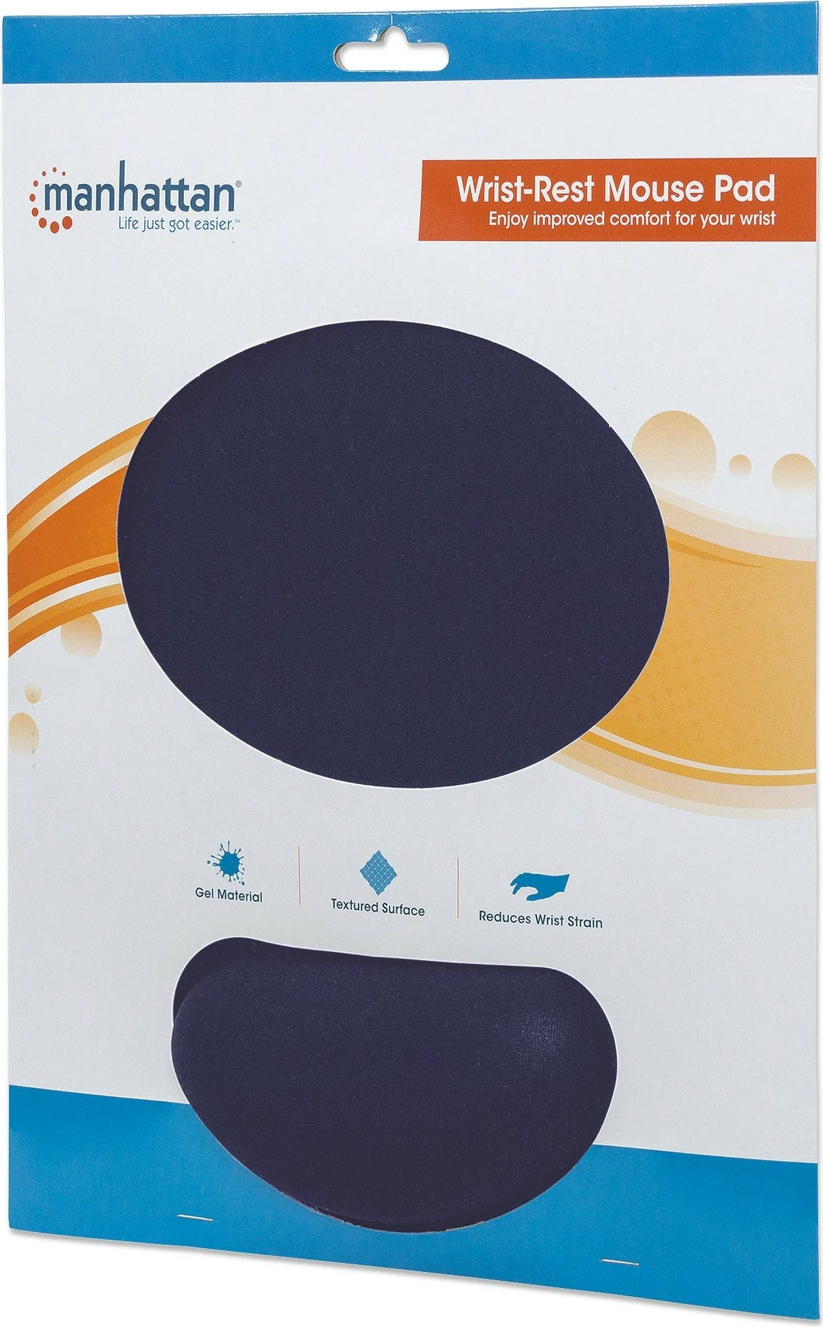 Mauspad MANHATTAN me mbështetje për kyç, shkumë, blu