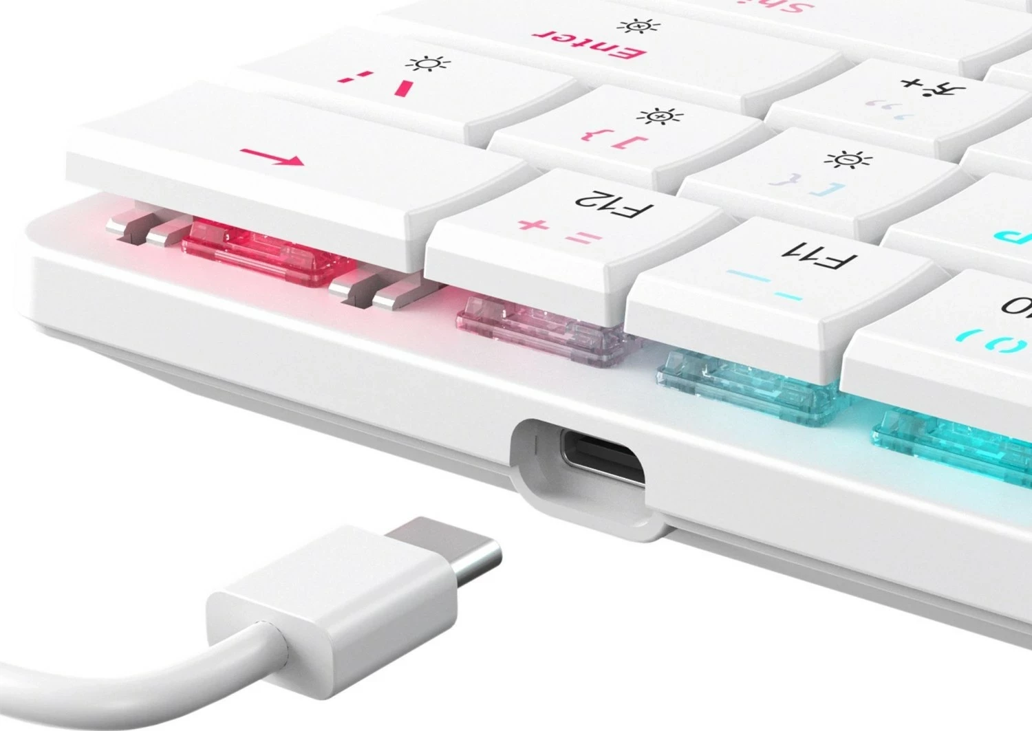 Tastierë gaming White Shark Nagamaki, 60%, red switch, RGB, e bardhë