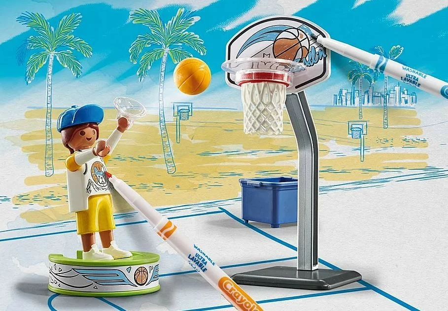 Set figurina Playmobil Color Skater me basketboll, 71516, me ngjyrosje, për fëmijë