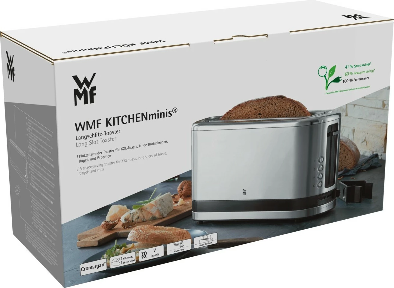 Toaster WMF Küchenminis 04.1412.0011, inox, slot i gjatë