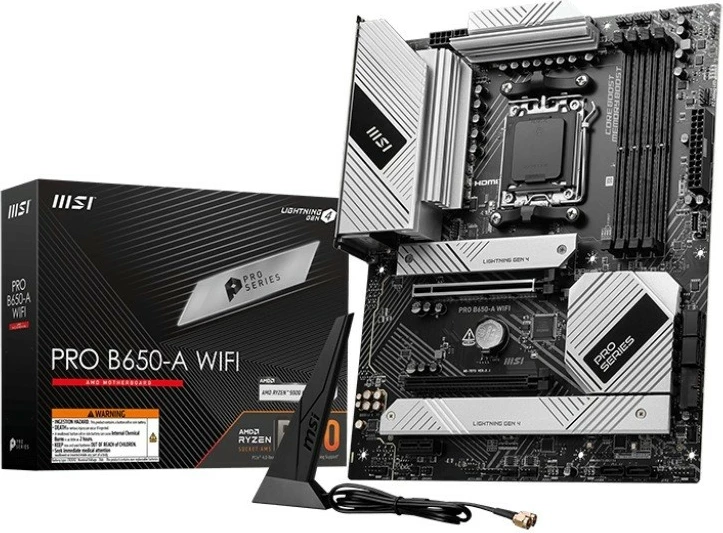 Pllakë amë MSI PRO B650-A WIFI, Socket AM5, DDR5, ATX, e zezë