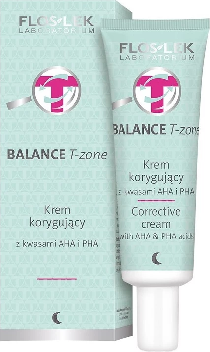 Krem për fytyrë Floslek Balance T-Zone Correcting Cream me AHA dhe PHA Acids për femra, 50ml