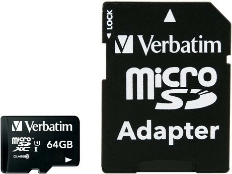 Kartelë MicroSDXC Verbatim 64 GB, Class 10, 90 MB/s, e zezë