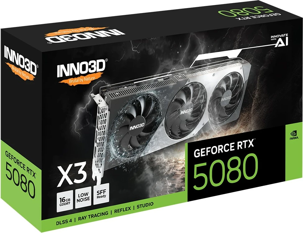 Kartelë grafike INNO3D GeForce RTX 5080 X3, 16 GB GDDR7, Gri
