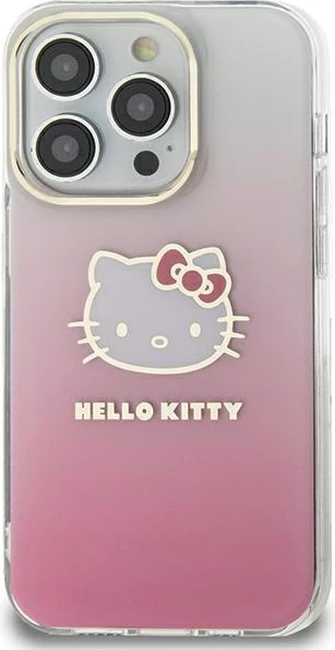 Mbështjellës Hello Kitty IML Gradient Electrop Kitty Head për Samsung Galaxy A55, rozë